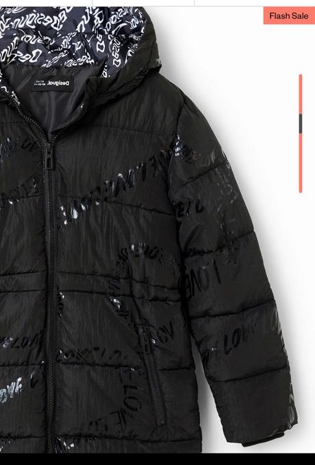 Dlhý prešívaný kabát desigual s textom v.122/128, desigual,128