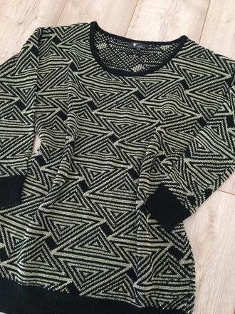 Dámsky čierno zlatý sveter, s