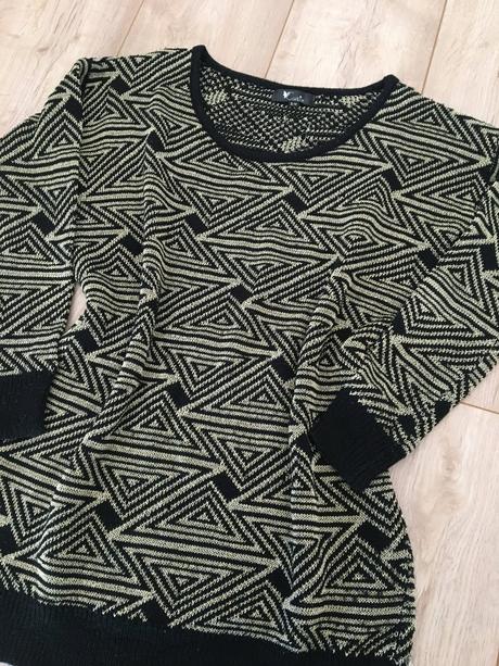 Dámsky čierno zlatý sveter, s