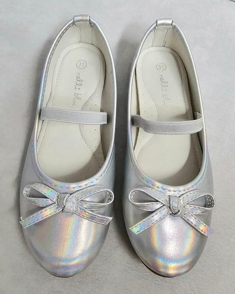 Strieborné balerinky s gumičkou, nelli blu,31