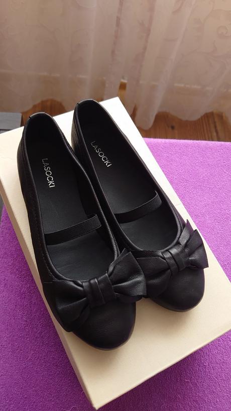 Lasocki nádherné kožené čierne nové balerínky, lasocki,31