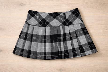 Sivá károvaná sukňa (mini), m