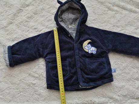 Krásna teplá, semišová bundička s uškami, 68