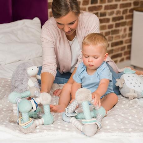 Babyono 898/02 hračka plyšová edukačná mint pyrami, 