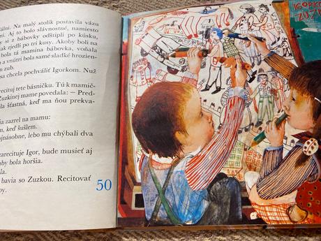 Retro stará kniha hlupáčik s velikánskou jednotkou, 