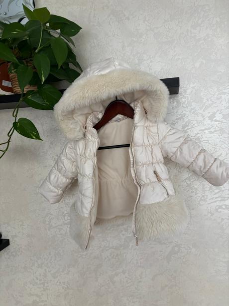 Zimna predlzena snehobiela bunda idexe vel 86, idexe,86