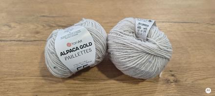 Yarnart alpaca gold paillettes - 9303 - svetlá siv, 