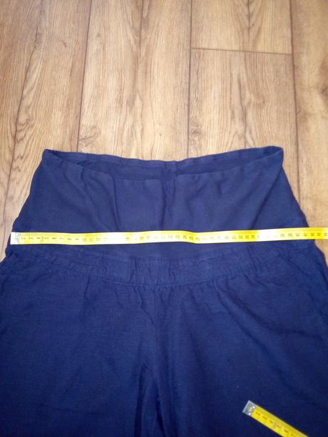 Tmavomodre tehoten.ľanove 3/4nohavice h&m top stav, h&m,40
