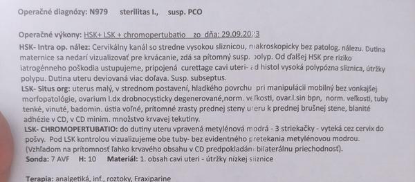 Výsledky z laparoskopie