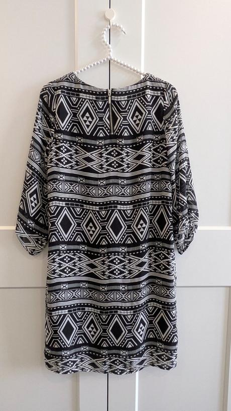 Ľahké čiernobiele vzorované šaty h&m, h&m,xs