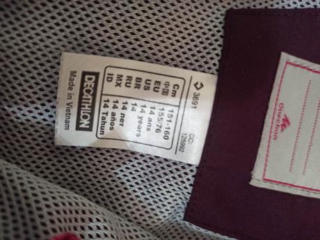 Nepremokava vetrovka, nenosená 152-160veľk., decathlon,152