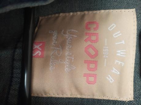 Riflová bunda crop top veľkosť xs, xs