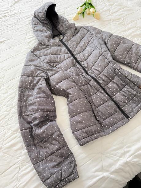 Bodkovaný prešívaný kabát, xl