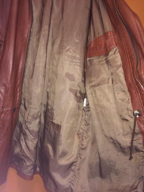 Hnedé kožené sako, xl