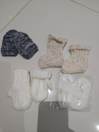 Pletene rukavice,ponozky do 3 mes, f&f,56