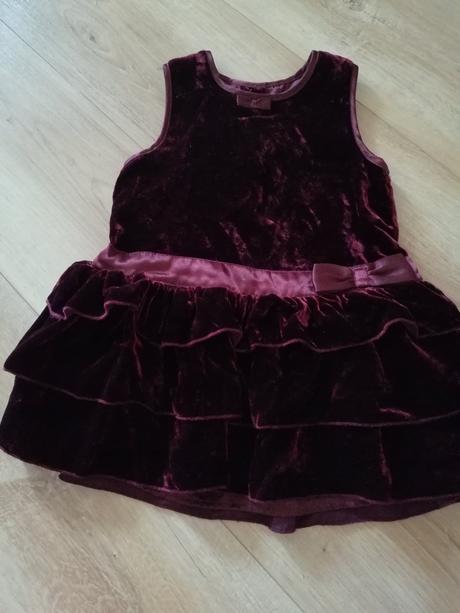 Zamatové bordové šatky, h&m,80