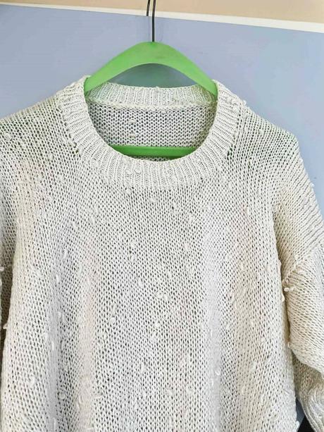 Perleťové uzlíčkové pletené triko oversize, l