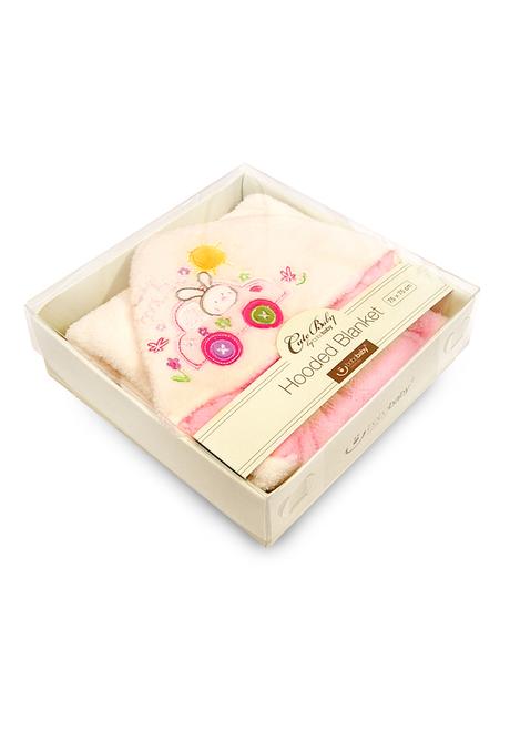 Bobas osuška s kapucňou dvojvrstvá 75x75cm ružová, 