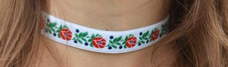 Folklórny, ľudový náhrdelník , chocker, folk, 