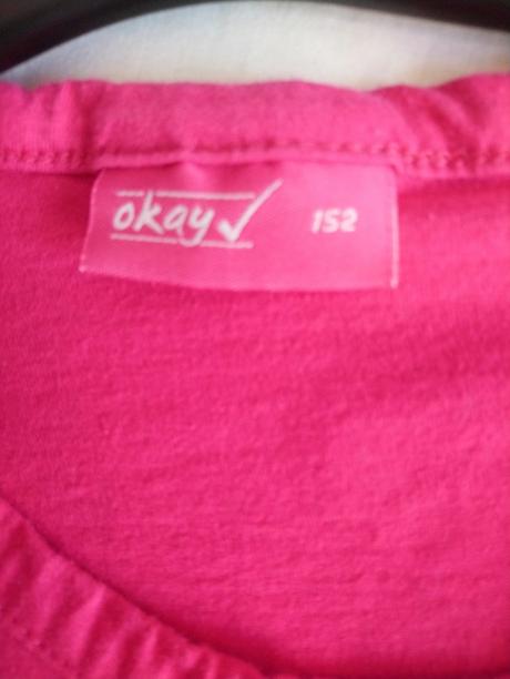 Dievčenský ružovo biely top, okay, 146-152, okay,152
