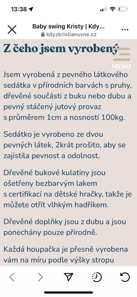 Závesná hojdačka vhodná ako darček, 