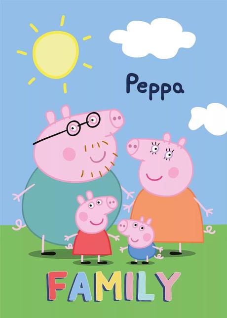 Detská deka 100x140 peppa pig family,