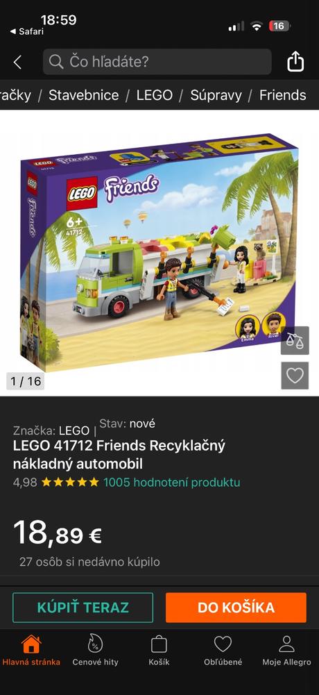 Lego friends smetiarske auto, 