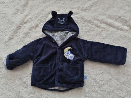 Krásna teplá, semišová bundička s uškami, 68