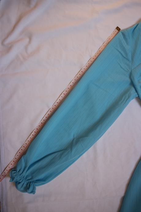 Vintage nebesky modrá nočná košeľa jemná čipka, m