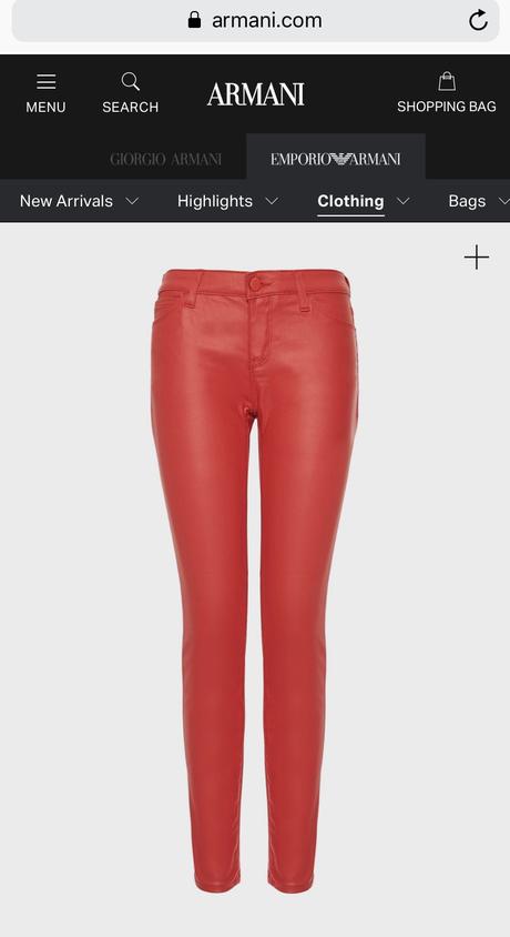 Emporio armani w28 červené nohavice, armani,28