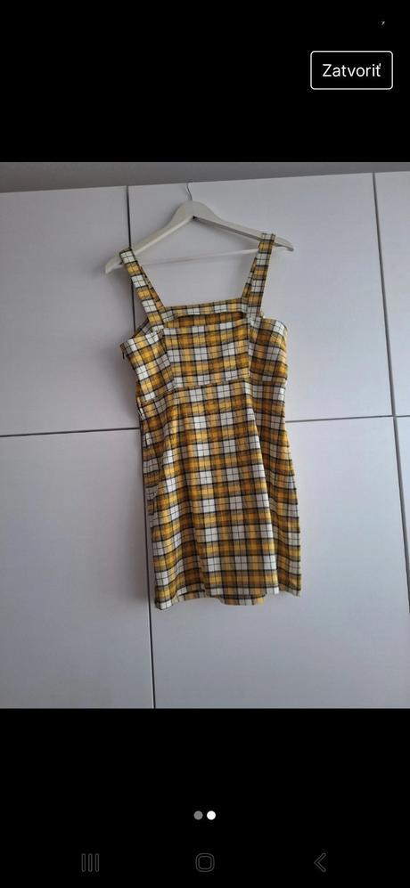 Žlté kárované šaty, new yorker,l
