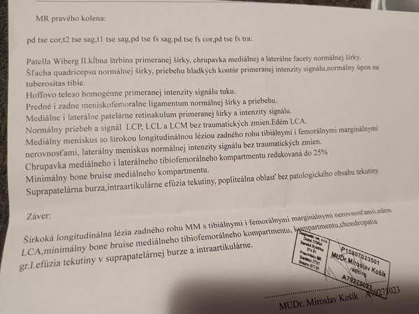 Operácia kolena a skúsenosti s podobnými prípadmi