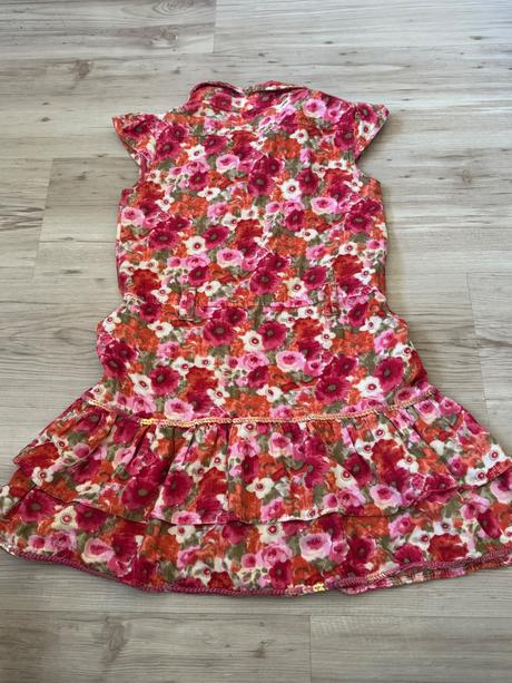 Dievčenské kvetinkované šaty, sugar pink,128