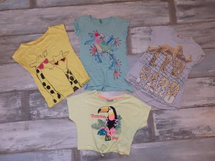 4x tričko so zvieratkami 6/8 rokov, 134