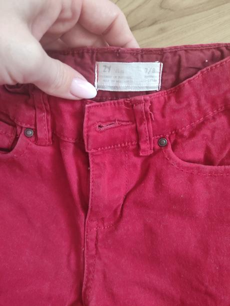 Červeno bordove nohavice, 128