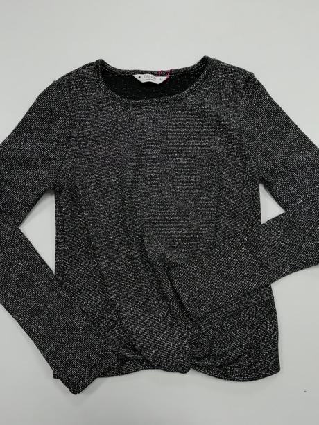 Čierne trblietavé tričko top, 152