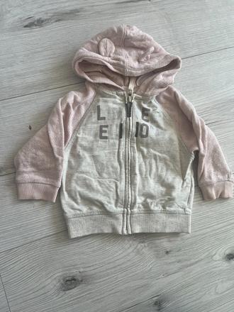 Ružovo-béžová mikina s kapucňou, next,80