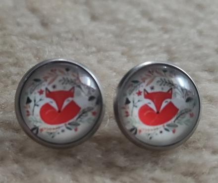 Náušnice líška - chirurgická oceľ,