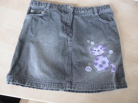 Dievčenská riflová sukňa s mačičkou, zn. next, 140, next,140