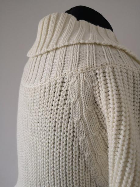Biele pletené šaty/predĺžený pulóver luxero, s