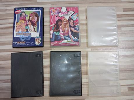 Dvd rozprávky mattel a prázdne obaly,