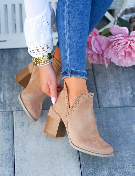 Dámske semišové čižmy ondda na podpätku, 36 - 41