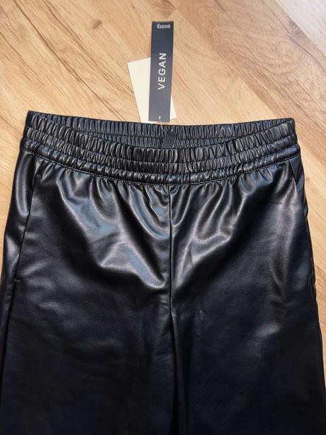 Koženkove široké nohavice h&m xxs /xs, h&m,32 / 34 / xs
