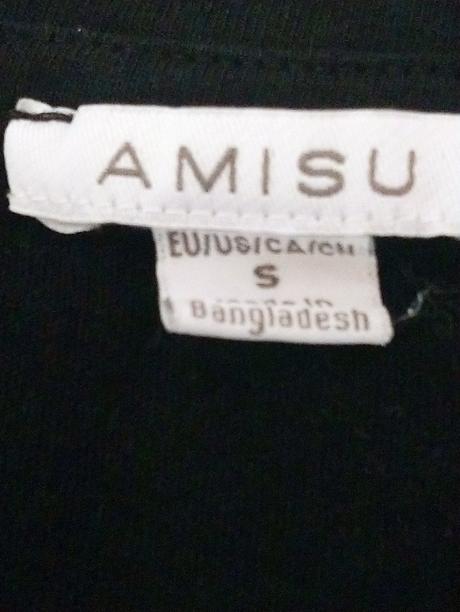 Dámsky čierny top s motívom, amisu, l, amisu,l