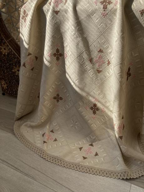 Obrus krémový -priemer-175 cm,, 