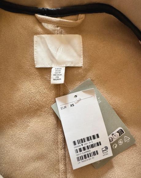Plyšový kabát, h&m,xs