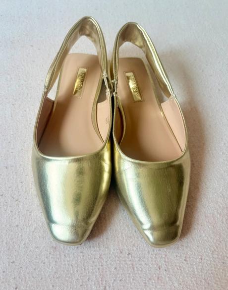 Zlaté slingback balerínky, primark,36