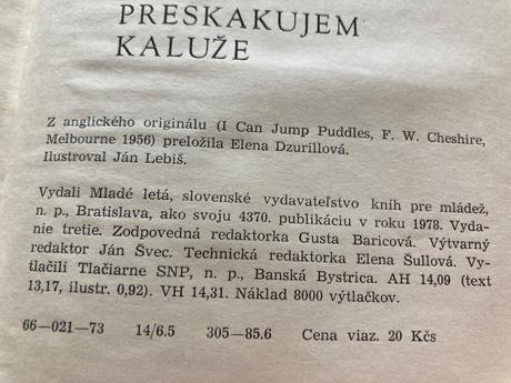 A zasa preskakujem kaluže-vyd.1978, 