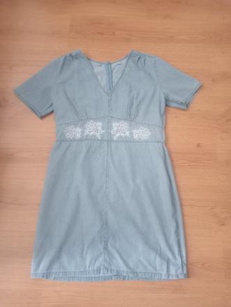 Riflové šaty, orsay,42