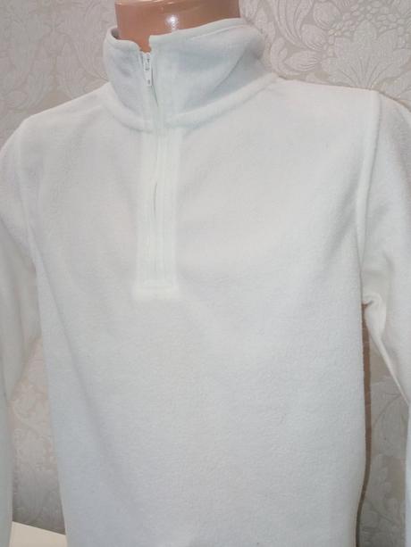 Chlapčenská biela flísová mikina (5-6r.), ovs,116